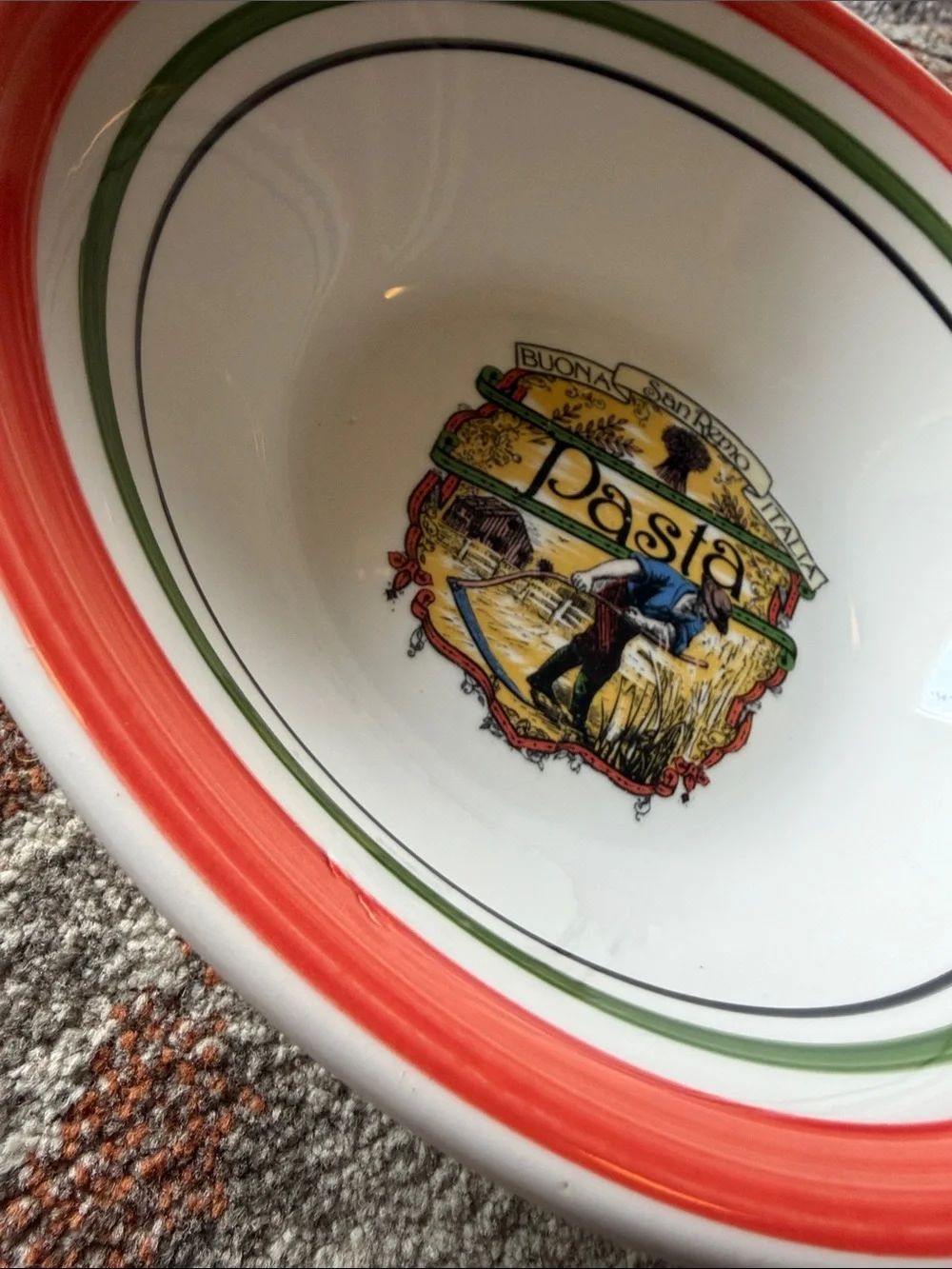 Vintage 1980s Himark San Remo Buona Italia Pattern Pasta Bowl